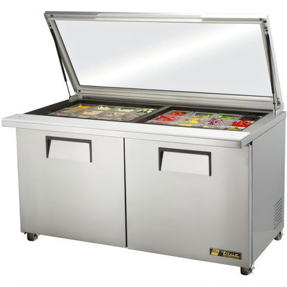 True Mfg. - General Foodservice TSSU-60-24M-B-ST-FGLID-HC Refrigerated Prep Tables - TSSU-60-24M-B-ST-FGLID-HC