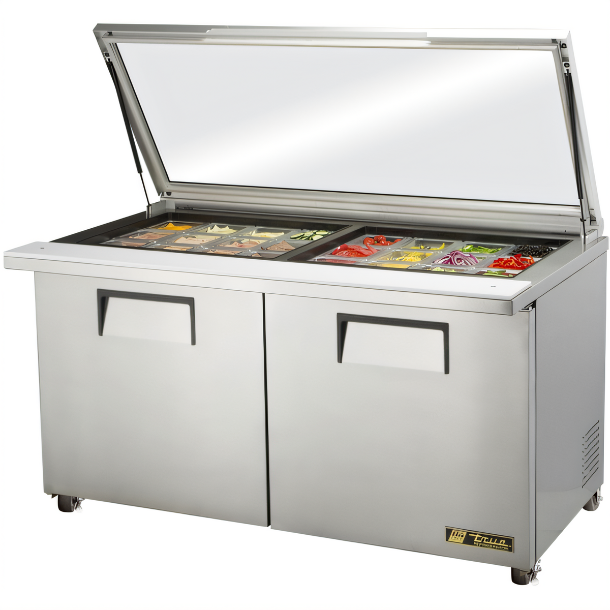 True Mfg. - General Foodservice TSSU-60-24M-B-ST-FGLID-HC Refrigerated Prep Tables - TSSU-60-24M-B-ST-FGLID-HC