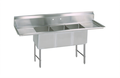 BK Resources BKS6-3-18-14-18TS Compartment Sinks - BKS6-3-18-14-18TS