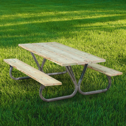Pilot Rock 3 Pack 6'/8' Outdoor Steel Non Tip Picnic Table Leg Kits (Frame Only) - 415898