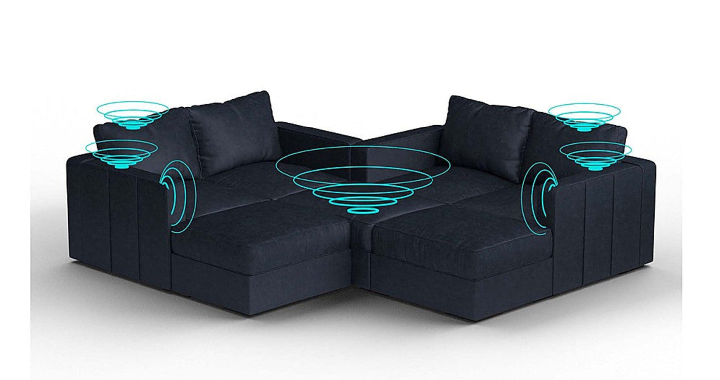 Lovesac – 7 Seats + 8 Sides Corded Velvet &amp; Standard Foam with 6 Speaker Immersive Sound + Charge System – Midnight Navy - 1772604920776_902