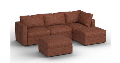 Lovesac – 5 Seats + 5 Sides Rained Chenille &amp; Standard Foam – Terracotta - 1772602983244_890