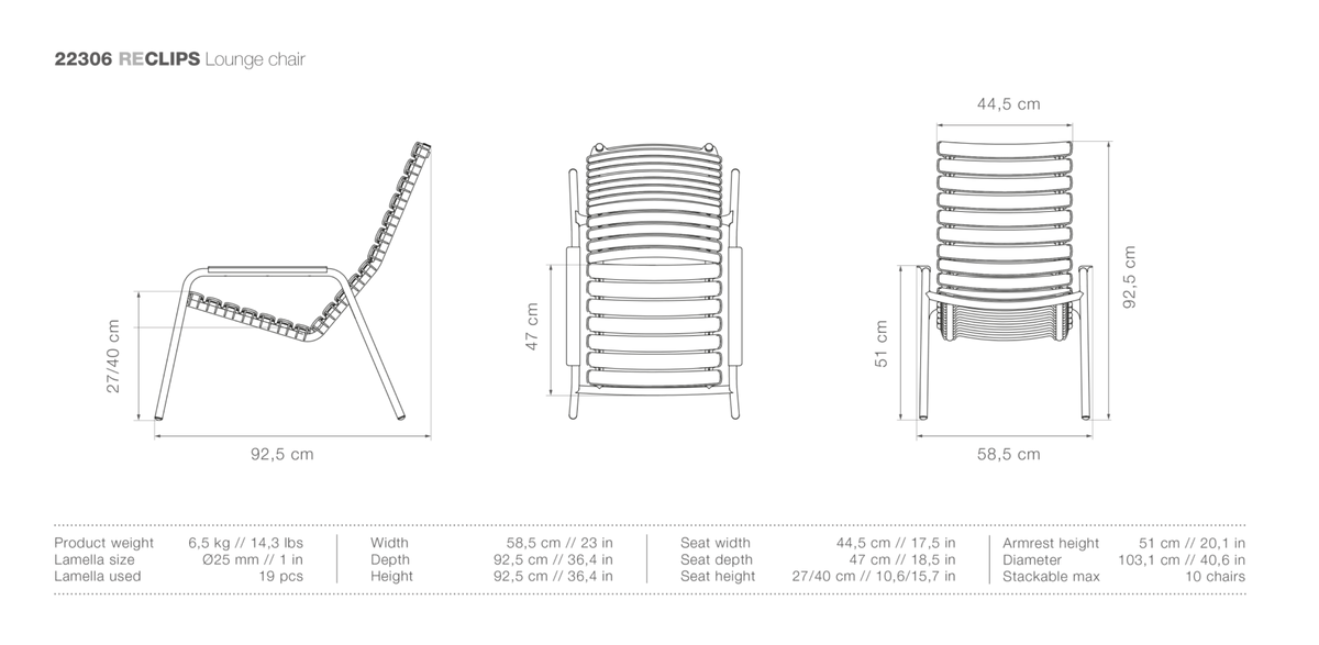 HOUE ReCLIPS Outdoor Lounge Chair - Procure Décor