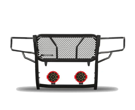 RU-DOSP07-B-PLR Black Horse Rugged Heavy Duty Grille Guard Kit - BLKRUDOSP07BP