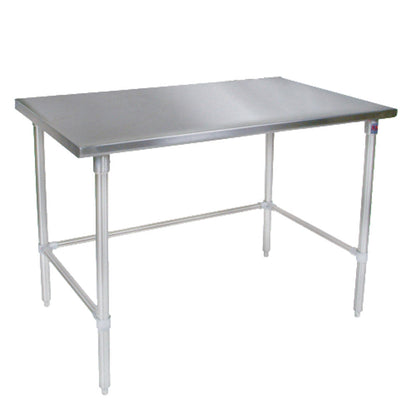 John Boos ST6-3096SBK Open Base 96" W x 30" D Stainless Steel Work Table - JBST63096SBK