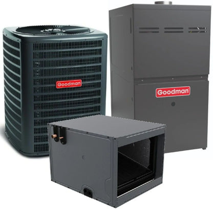 Goodman - 2 Ton/80,000 BTU 80% AFUE Low NOx Gas Furnace and Air Conditioner System - Horizontal - 15.2 SEER2 - R32 - CHPTA3026B3
