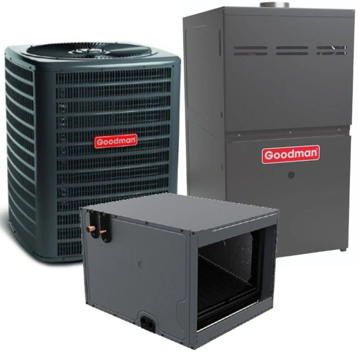 Goodman - 3 Ton/80,000 BTU 80% AFUE Low NOx Gas Furnace and Air Conditioner System - Horizontal - 15.2 SEER2 - R32 - CHPTA3630B3