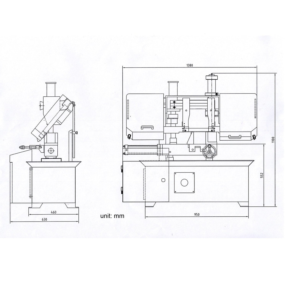 KaKa Industrial TGK-08 Double column horizontal band saw,7.87”x7.87” cutting capacity ,vertical lifting ,Metal Bandsaw with working light, high & low blade speed, Runs on 230v-60HZ-3PH - 271201V230