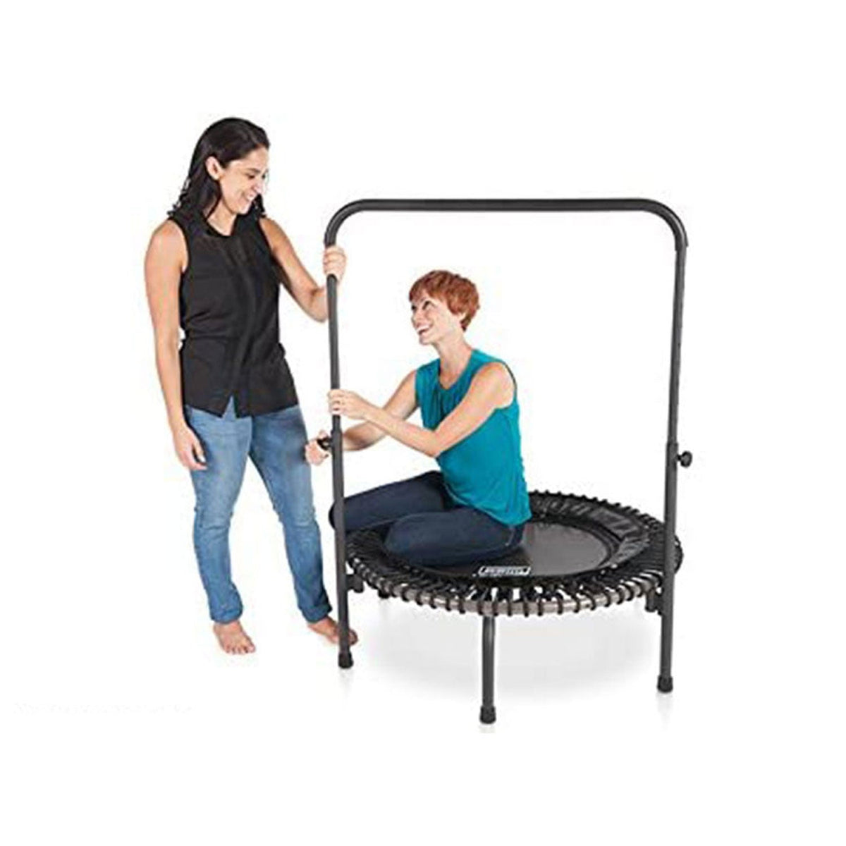 Disc-O-Bed JumpSport 220 Fitness Rebounder Mini Trampoline & Handle Bar Accessory, Black - 250093