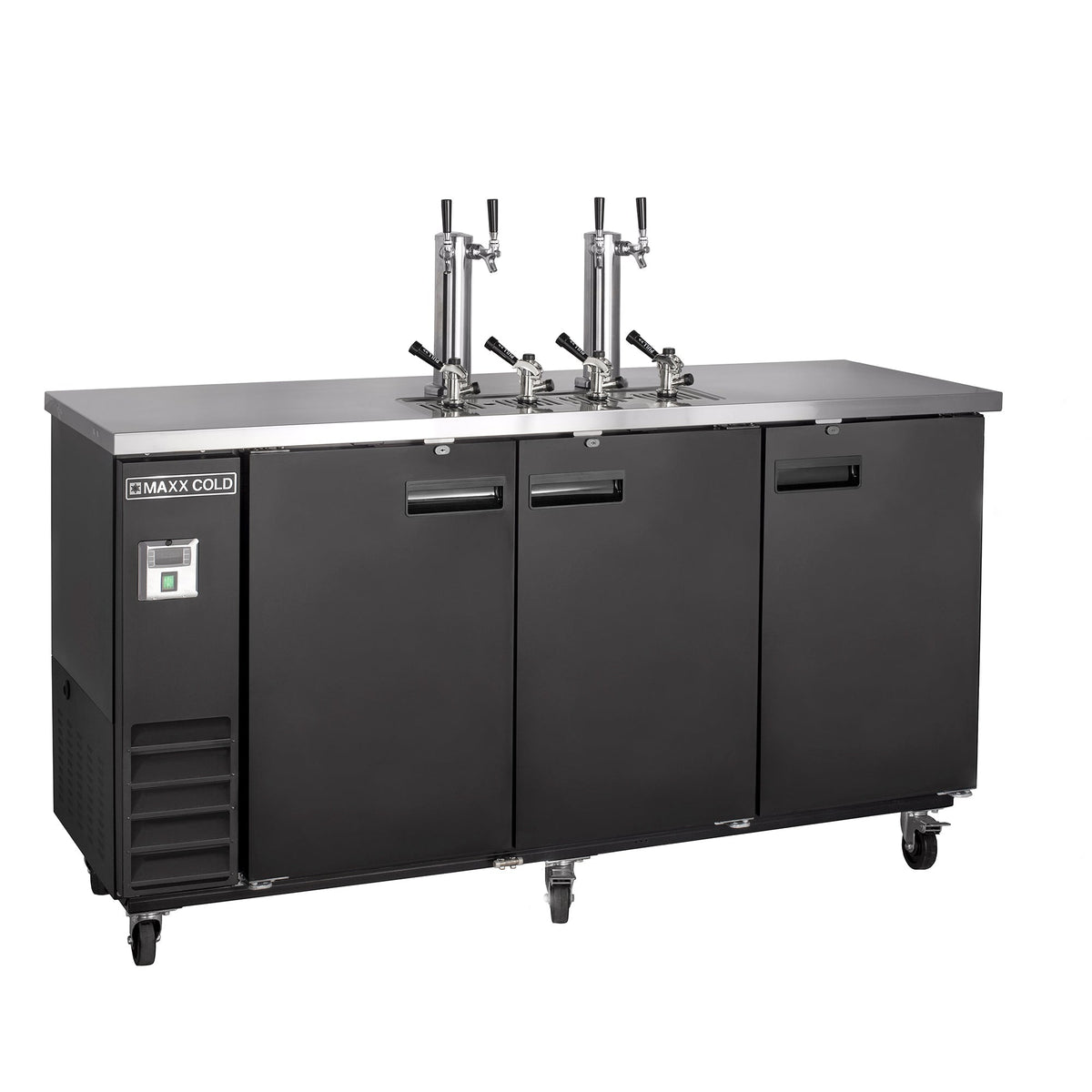 Maxx Cold Dual Tap Beer Dispenser, 73" Black - MXBD72-2BHC