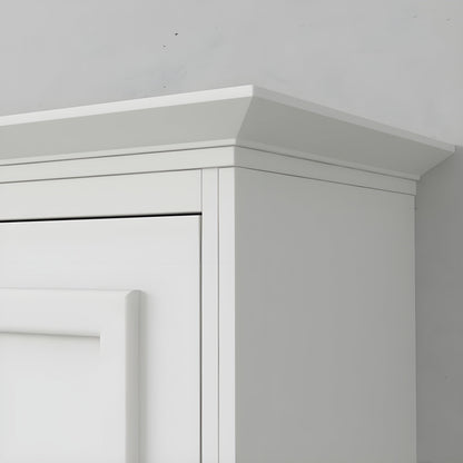 Murphy Bed With Desk & Storage Cabinet, Double Size, White by Leto Muro