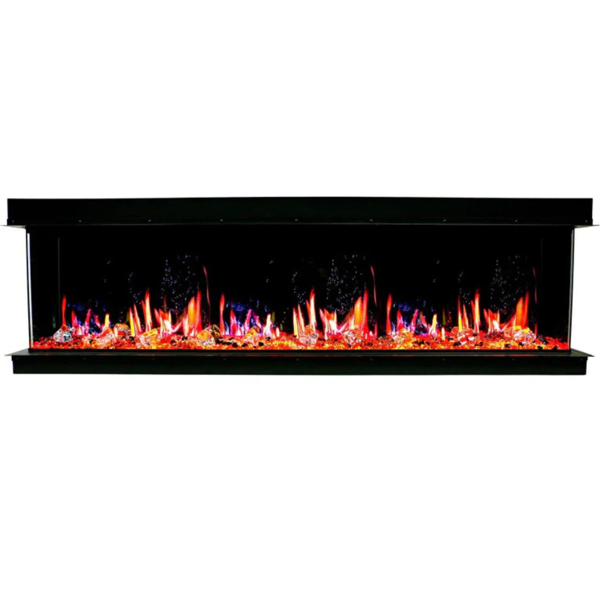 Litedeer Homes WarmCastle 60-in 3 Side Smart Electric Fireplace + Crushed Ice Rocks ZEF60T