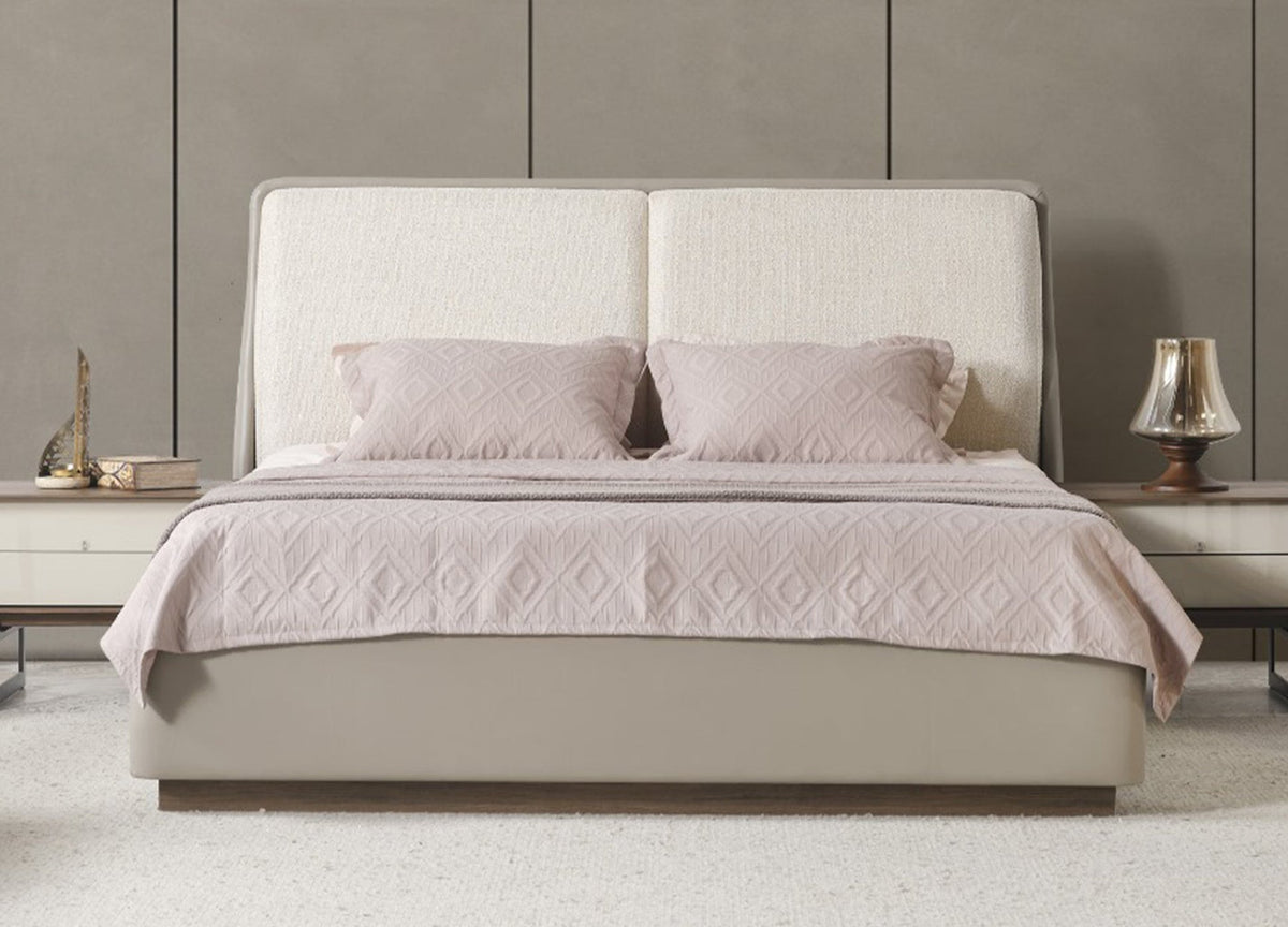 Whiteline Modern Living Romina Queen Bed in Light Grey Color - BQ2020P-LGRY