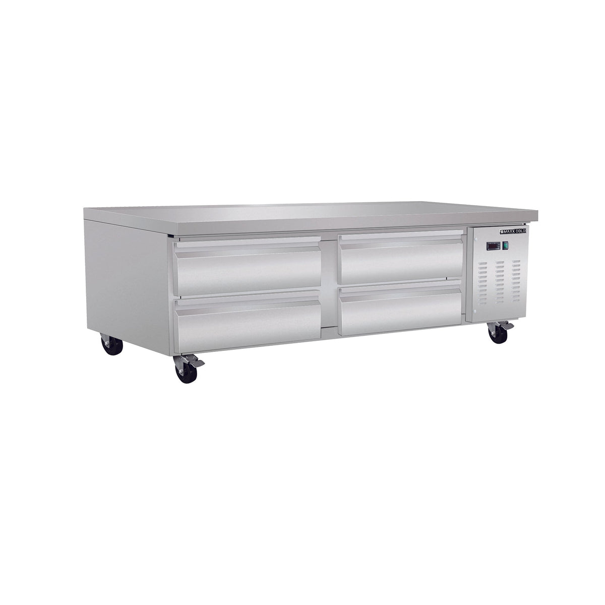 Maxx Cold Four-Drawer Refrigerated Cheg Base, 74"W, 11.1 cu. ft. Storage Capacity, in Stainless Steel - MXCB72HC