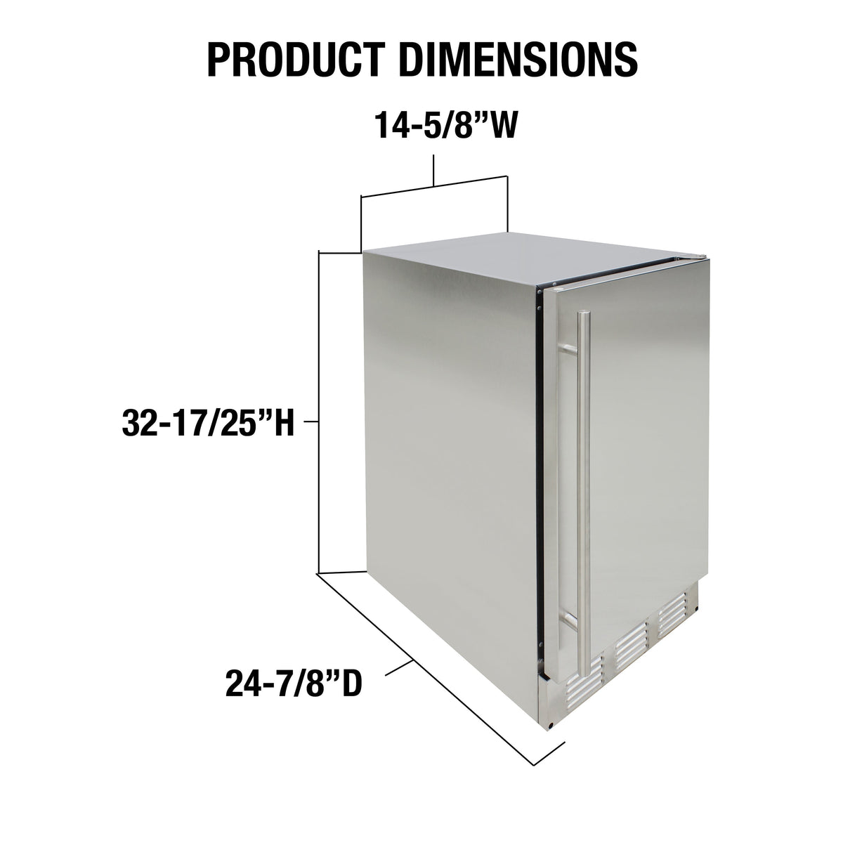 Vinotemp Outdoor Undercounter Ice Maker, in Stainless Steel - BR-15OUIM-SS