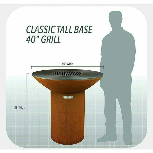 Arteflame Classic 40" Grill High Round Base Storage Chef Max Bundle 10 ArteFlame
