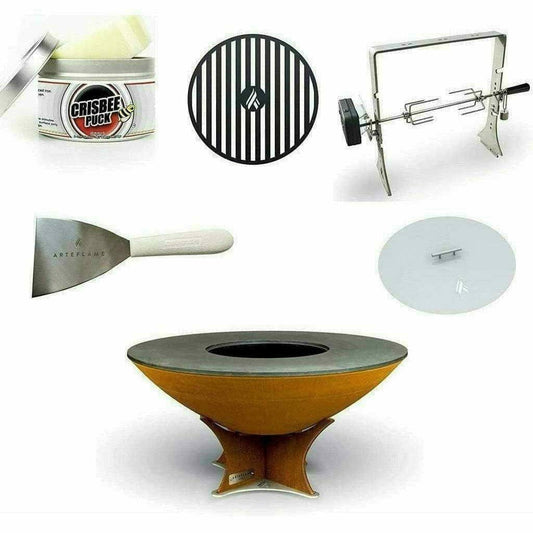 Arteflame Classic 40 Grill - High Round Base Home Chef Max Bundle with 10 Grilling Accessories