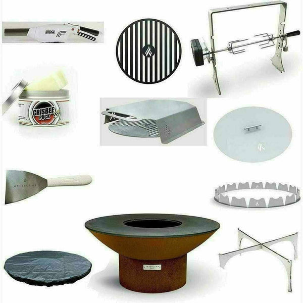 ArteFlame Outdoor Grills Arteflame Classic 40" Grill with a Low Round Base Home Chef Max Bundle With 10 Grilling Accessories