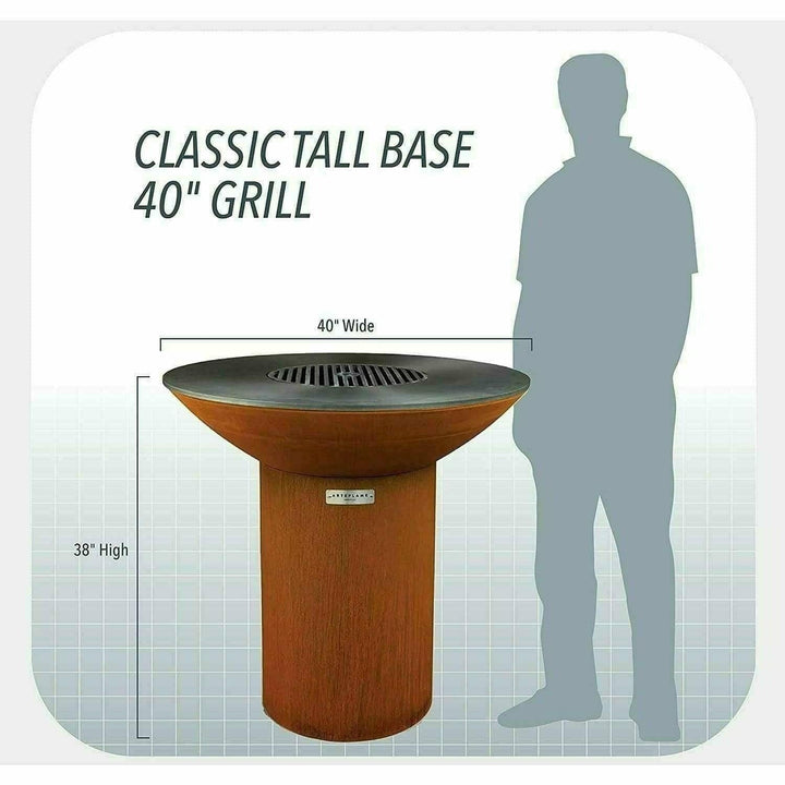 ArteFlame Wood | Charcoal Grills ArteFlame Classic 40" Grill High Round Base Storage Chef Bundle 5 Accessories