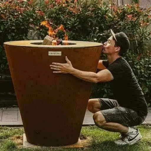 Arteflame 40" Corten Steel Flat Top Grill Fire Pit - Thumbnail 2