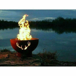 Fire Pit Art Fire Pit Natural Gas - Match Lit / Iron Oxide Patina Fire Pit Art Antlers Fire Pit