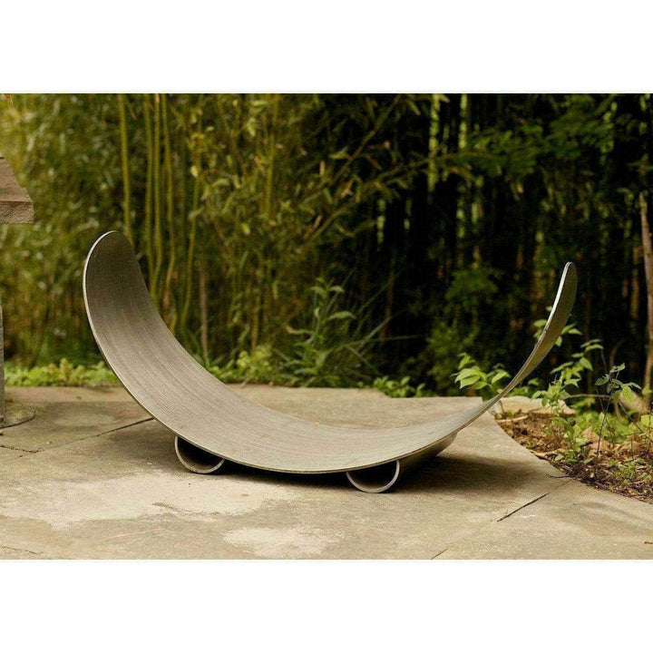 Log Rack - Crescent in Stainless Steel - Mancave Backyard